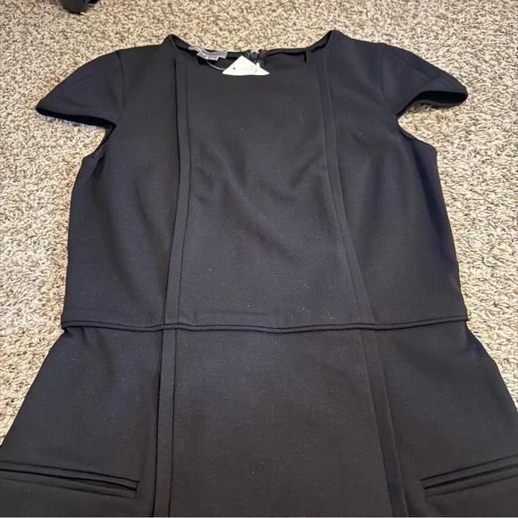VINCE Black Mini Sheath Dress Cap Sleeve Classy Little Black Dress Womens 2 - Picture 9 of 11